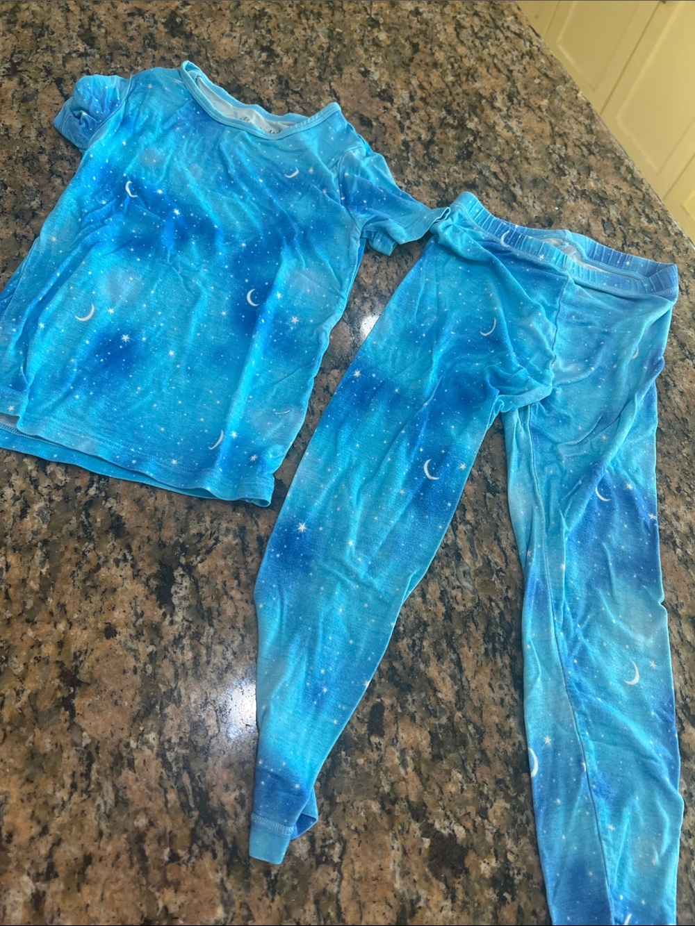 Galaxy Moon Blue Kids Pajama Set free birdies
